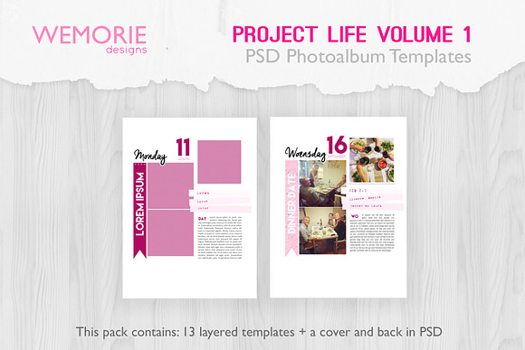A5 Photoalbum Template Project Life in Magazine Templates - product preview 2