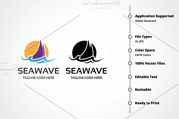 Sea Wave Logo in Logo Templates - product preview 7