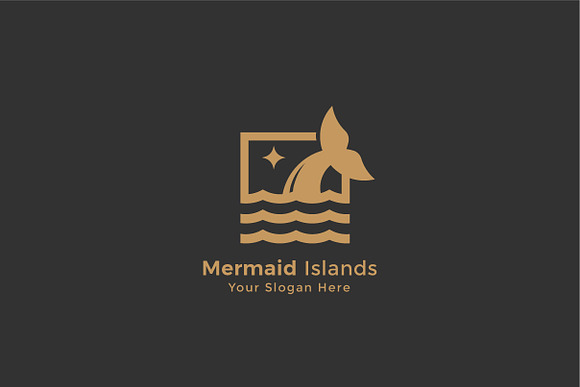 Mermaid Island Logo Template in Logo Templates - product preview 1