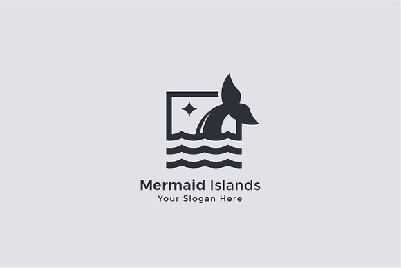 Mermaid Island Logo Template in Logo Templates - product preview 2