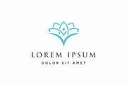 V Lotus Logo Icon Vector
