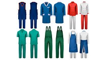 Set of overalls with worker clothers