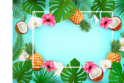 Summer tropical background. Vector