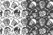 Pattern with skulls and helmets