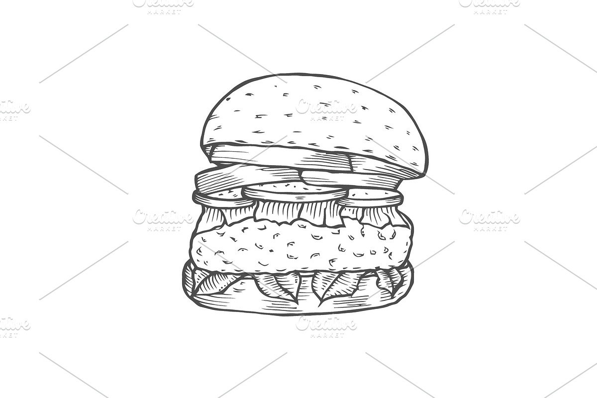 Hamburger Fast food. in Illustrations - product preview 8