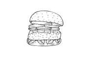 Hamburger Fast food.