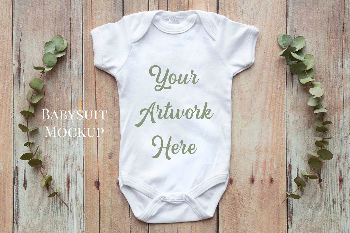 Baby onesie bodysuit mockup in Product Mockups - product preview 8