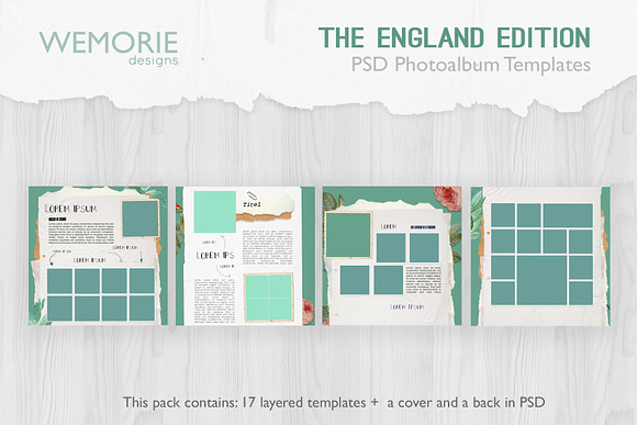 Square Photoalbum Template Scrapbook in Magazine Templates - product preview 2