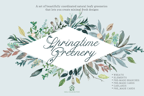 SPRINGTIME GREENERY SET in Illustrations - product preview 10