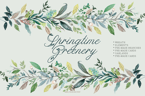 SPRINGTIME GREENERY SET in Illustrations - product preview 11