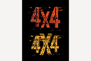 Off-Road grunge 4x4 lettering