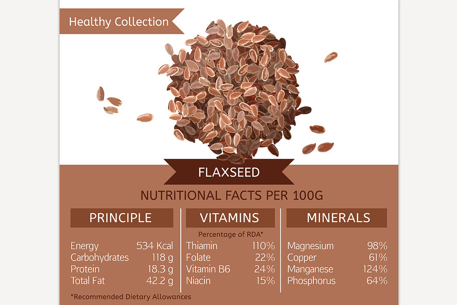 Healthy Collection Flaxseed in Illustrations - product preview 8