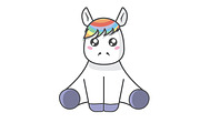 Rainbow Kawaii Unicorn Horse