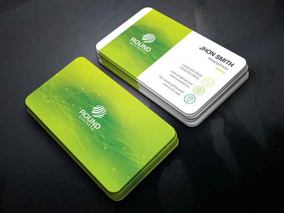 Green Colour Business Card in Business Card Templates - product preview 1