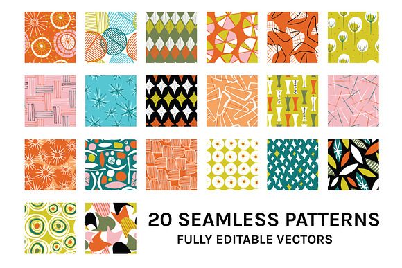 Mod Fifties | Artboards + Patterns in Patterns - product preview 1