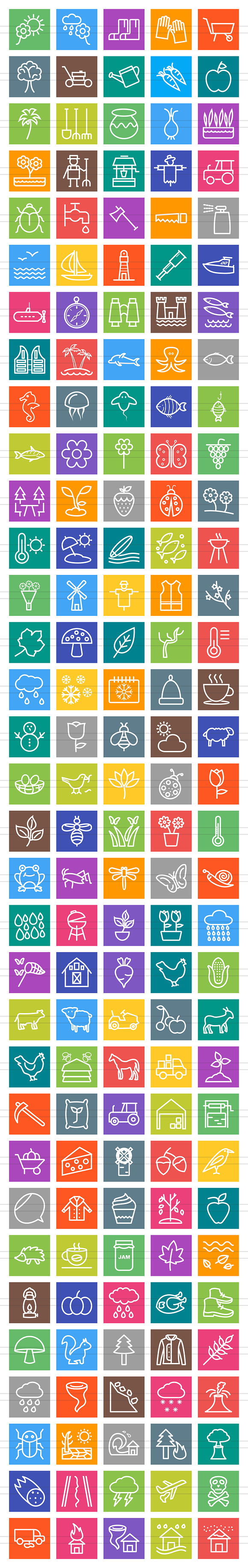 166 Nature & Outdoor Line Icons in Graphics - product preview 1