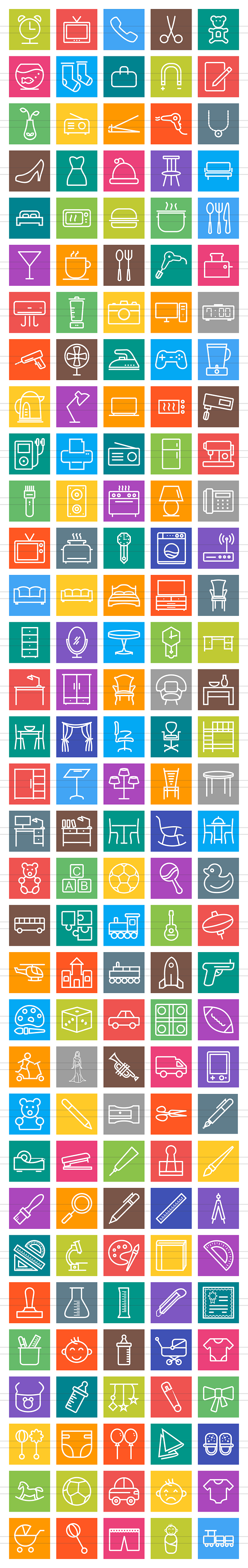 166 Objects Line Icons in Graphics - product preview 1