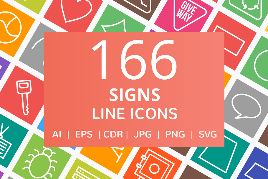 166 Sign Line Multicolor B/G Icons