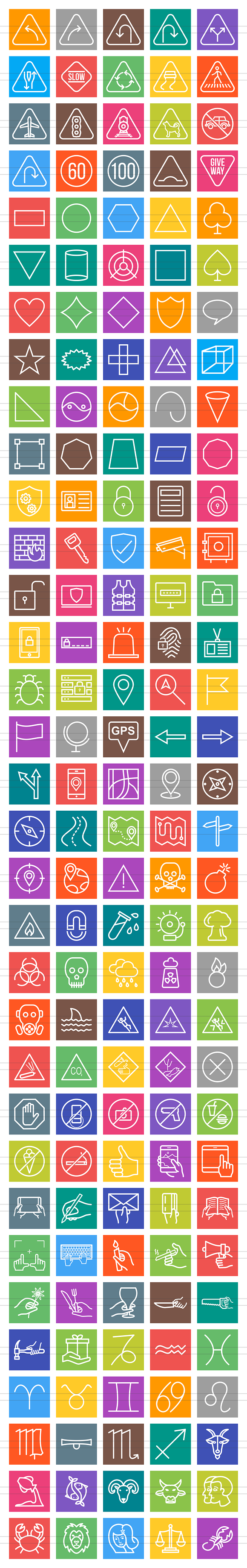 166 Sign Line Multicolor B/G Icons in Graphics - product preview 1