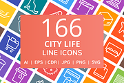 166 City Life Line Icons