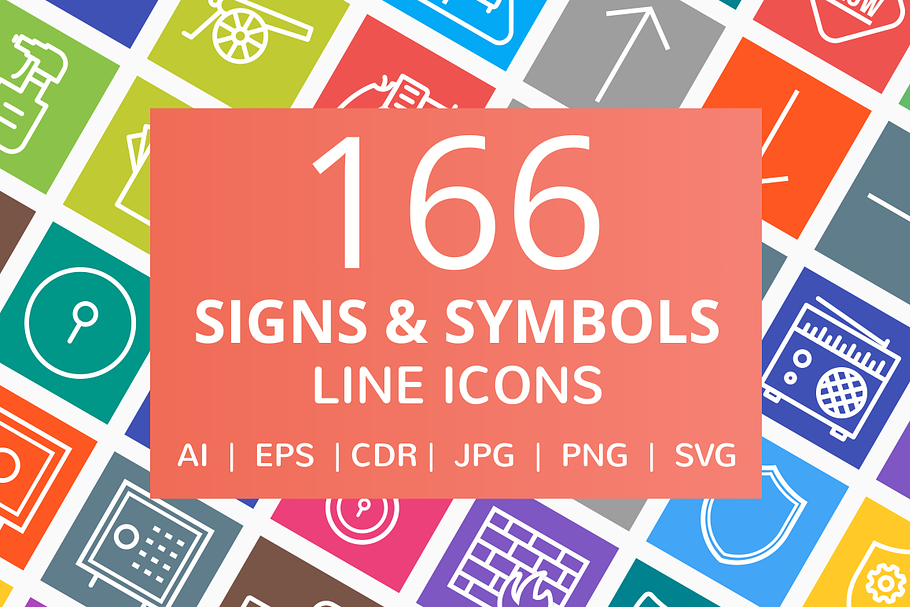 166 Signs & Symbols Line Icons in Graphics - product preview 8