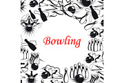 Bowling ball and pins poster