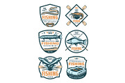 Fishing club and shop retro badges