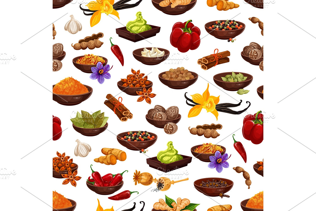 Spice and seasoning seamless pattern in Illustrations - product preview 8