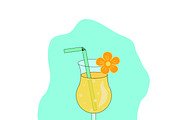 Yellow summer tropical cocktail