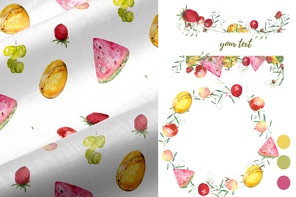 Fruit vegetables food watercolor in Illustrations - product preview 4