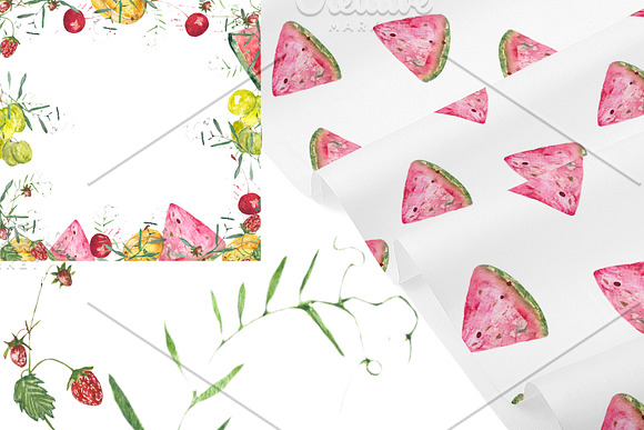 Fruit vegetables food watercolor in Illustrations - product preview 7