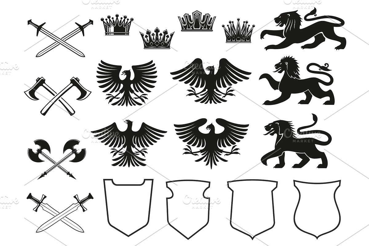 Heraldic elements and symbols in Illustrations - product preview 8