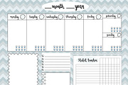 Empty weekly planner gray