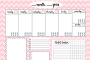 Empty weekly planner pink