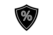Shield with percent glyph icon