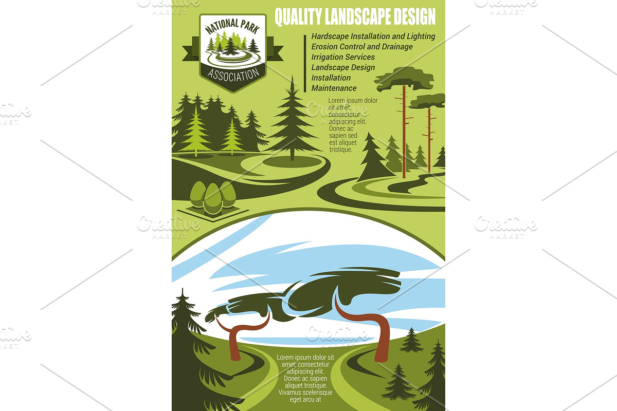 Landscape design banner in Illustrations - product preview 8