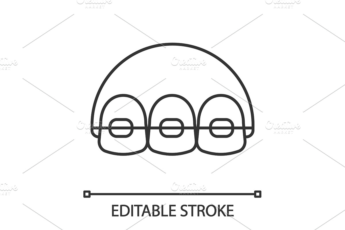 Dental braces linear icon in Graphics - product preview 8