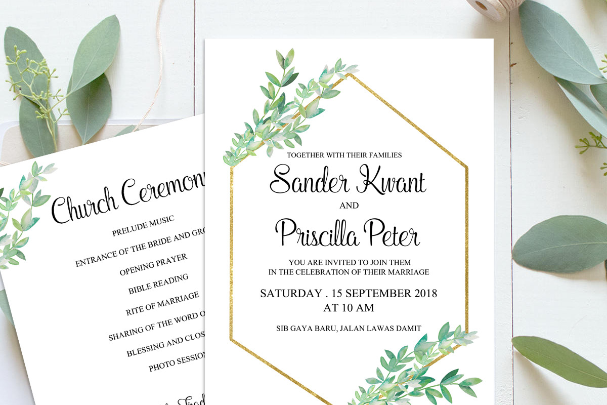 Eucalyptus Wedding Invitation in Wedding Templates - product preview 8