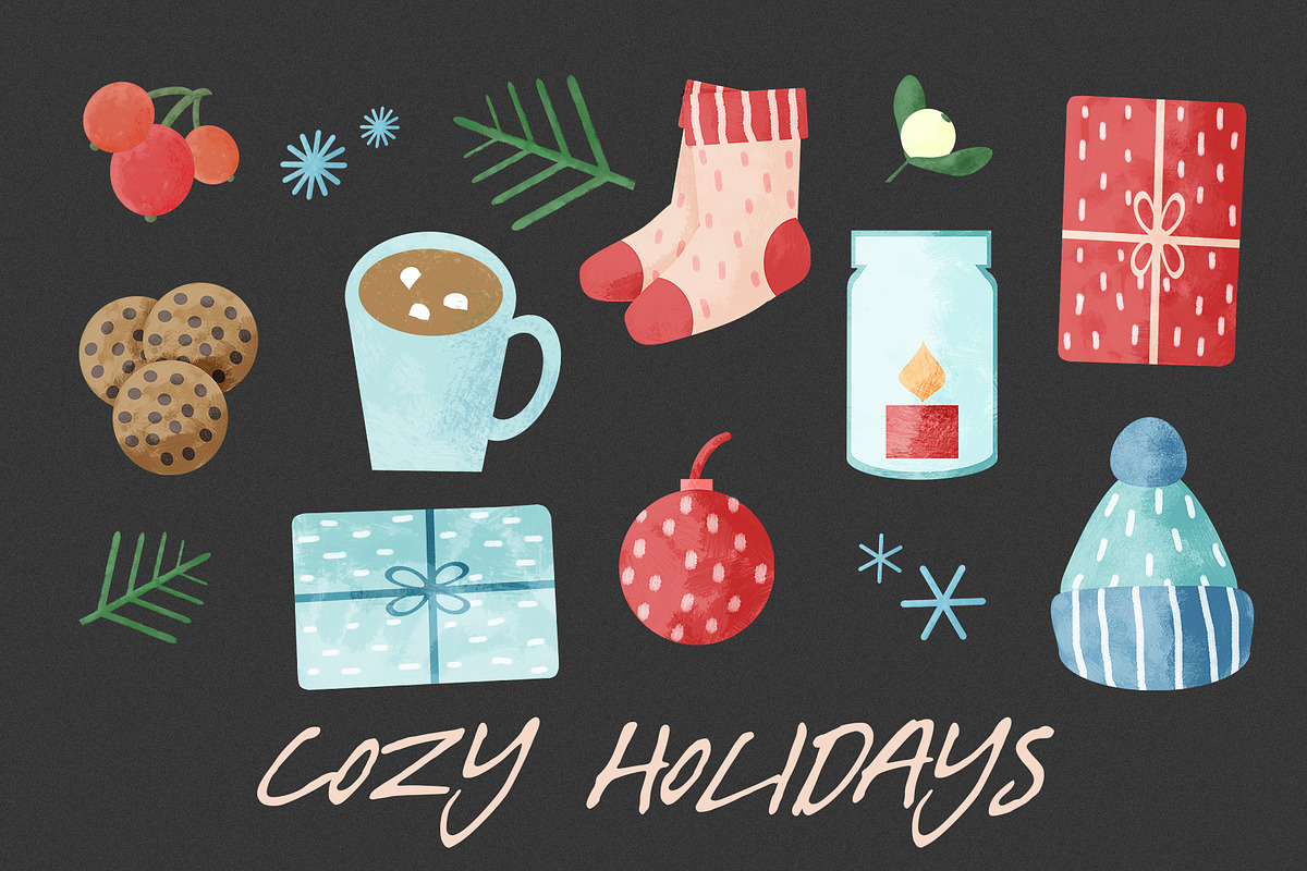 Cozy Holidays Clipart in Illustrations - product preview 8
