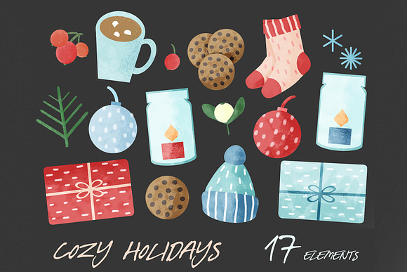 Cozy Holidays Clipart in Illustrations - product preview 1