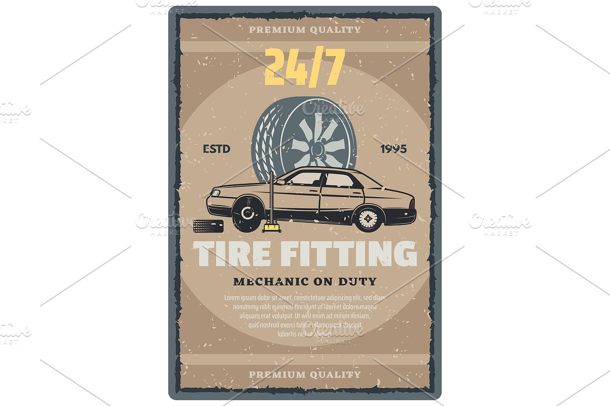 Tire fitting service design in Illustrations - product preview 8