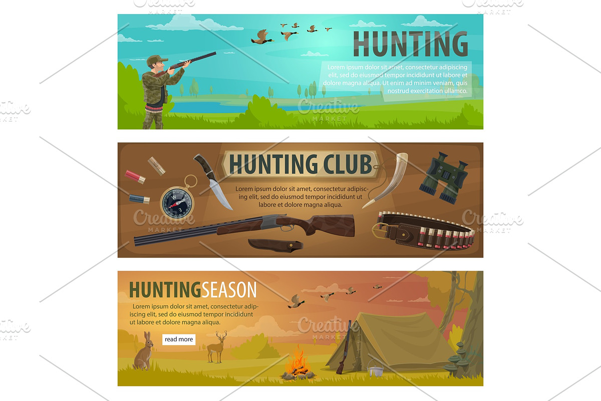 Hunting sport equipment in Illustrations - product preview 8