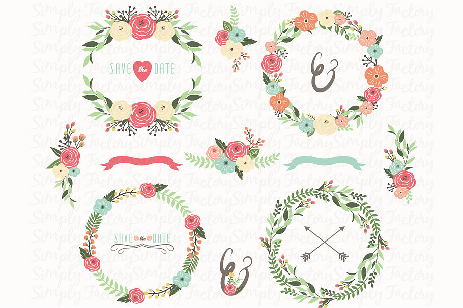 Floral Wreath Collections in Illustrations - product preview 8