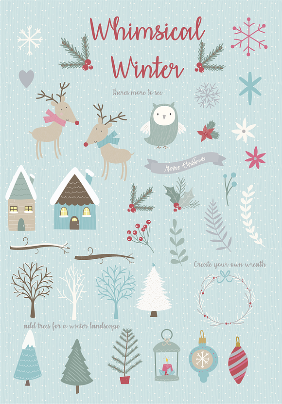 Whimsical winter in Illustrations - product preview 1