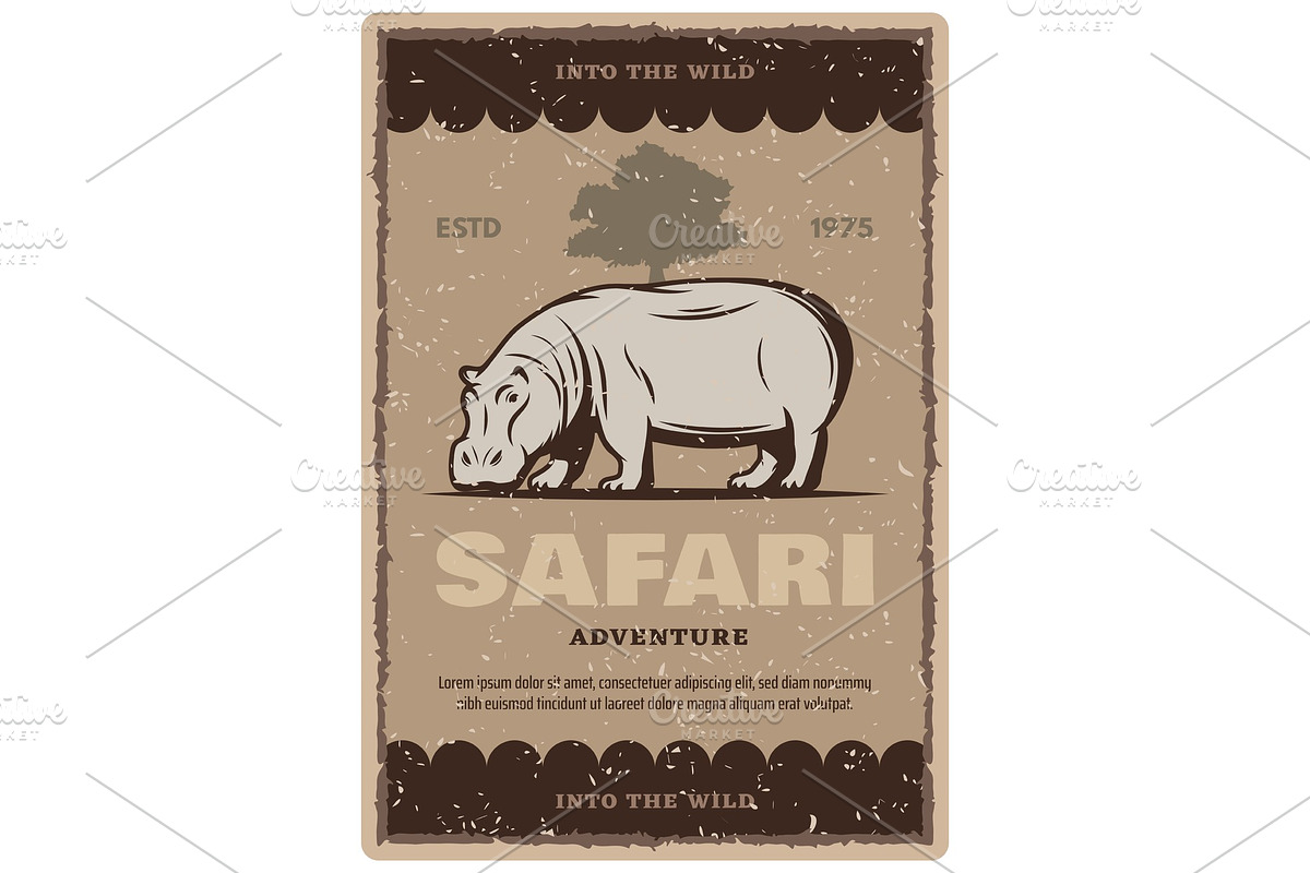 African safari vintage banner in Illustrations - product preview 8