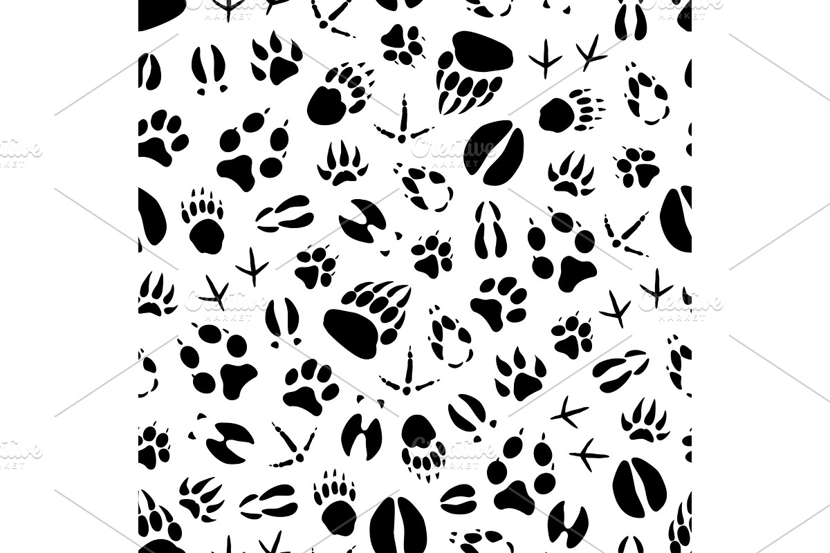 Animal and bird fot print pattern in Illustrations - product preview 8