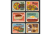 Fast food menu vintage card