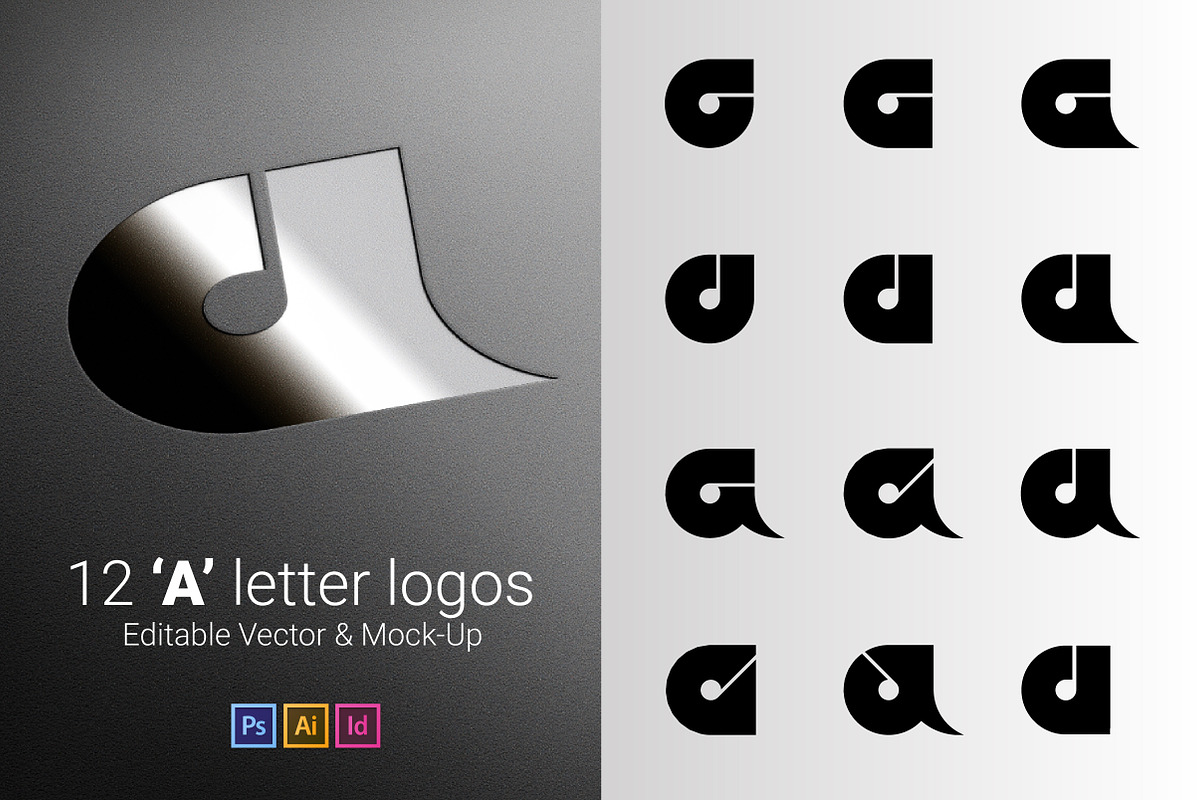 12 A Letter Logos - Vector & Mock-Up in Logo Templates - product preview 8