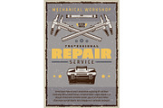 Car service poster with toolbox
