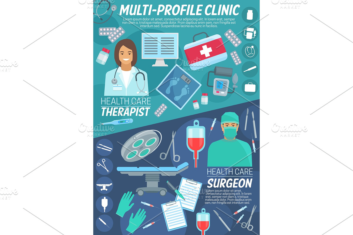 Primary care and surgery banner in Illustrations - product preview 8